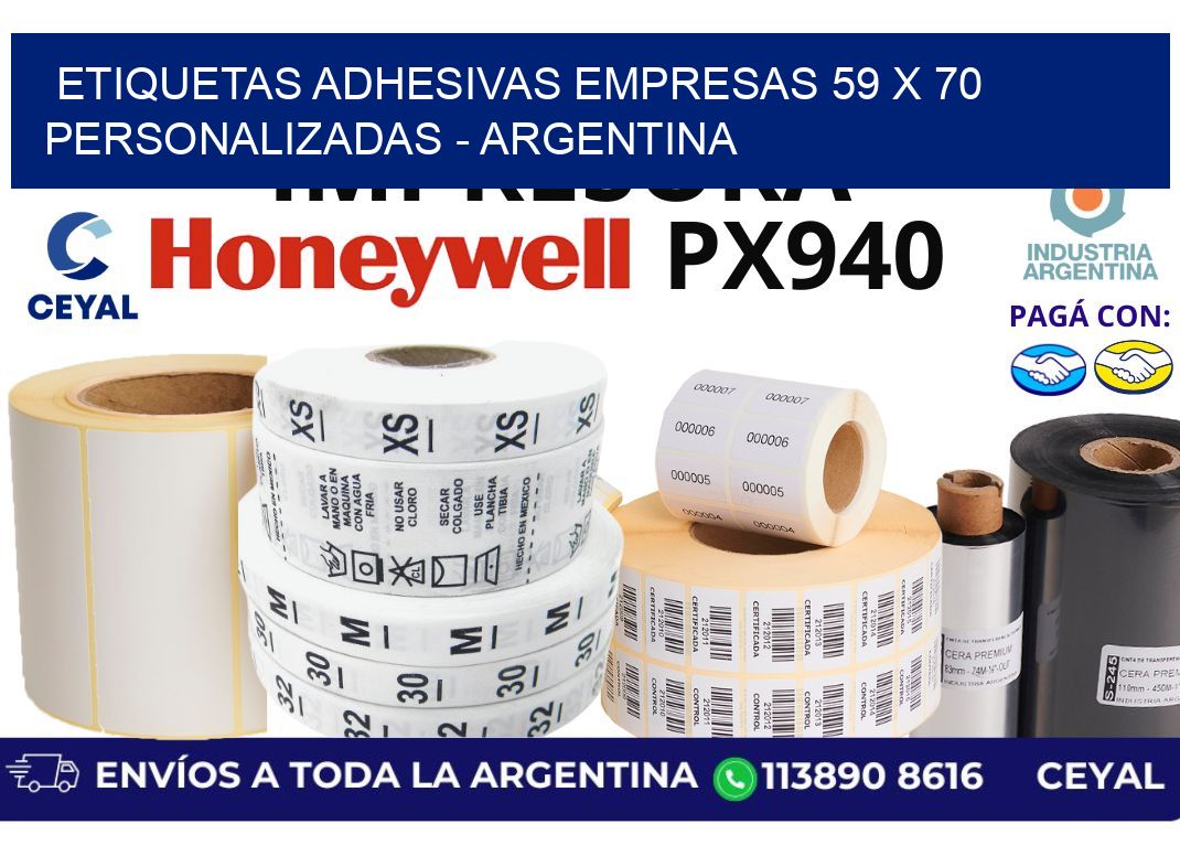etiquetas adhesivas empresas 59 x 70 personalizadas - Argentina