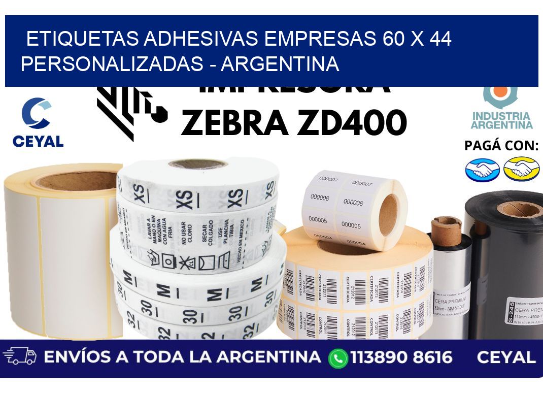 etiquetas adhesivas empresas 60 x 44 personalizadas – Argentina