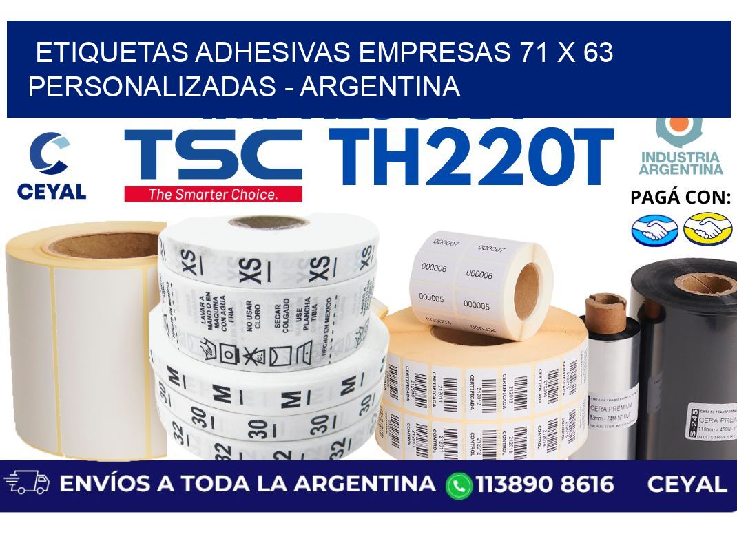 etiquetas adhesivas empresas 71 x 63 personalizadas - Argentina