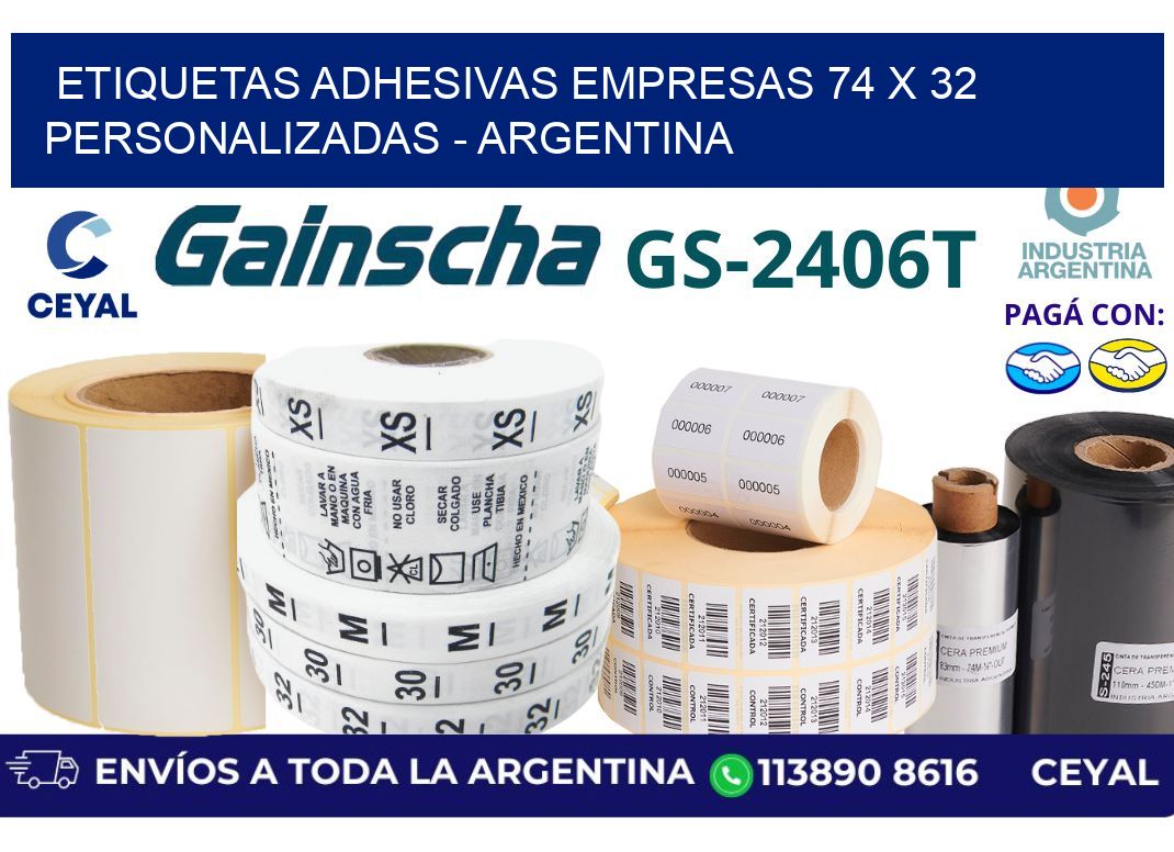 etiquetas adhesivas empresas 74 x 32 personalizadas - Argentina