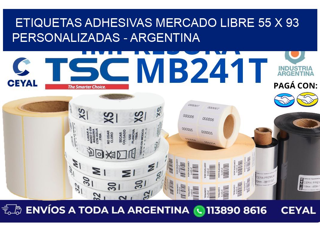 etiquetas adhesivas mercado libre 55 x 93 personalizadas – Argentina
