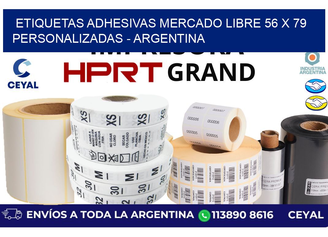 etiquetas adhesivas mercado libre 56 x 79 personalizadas - Argentina