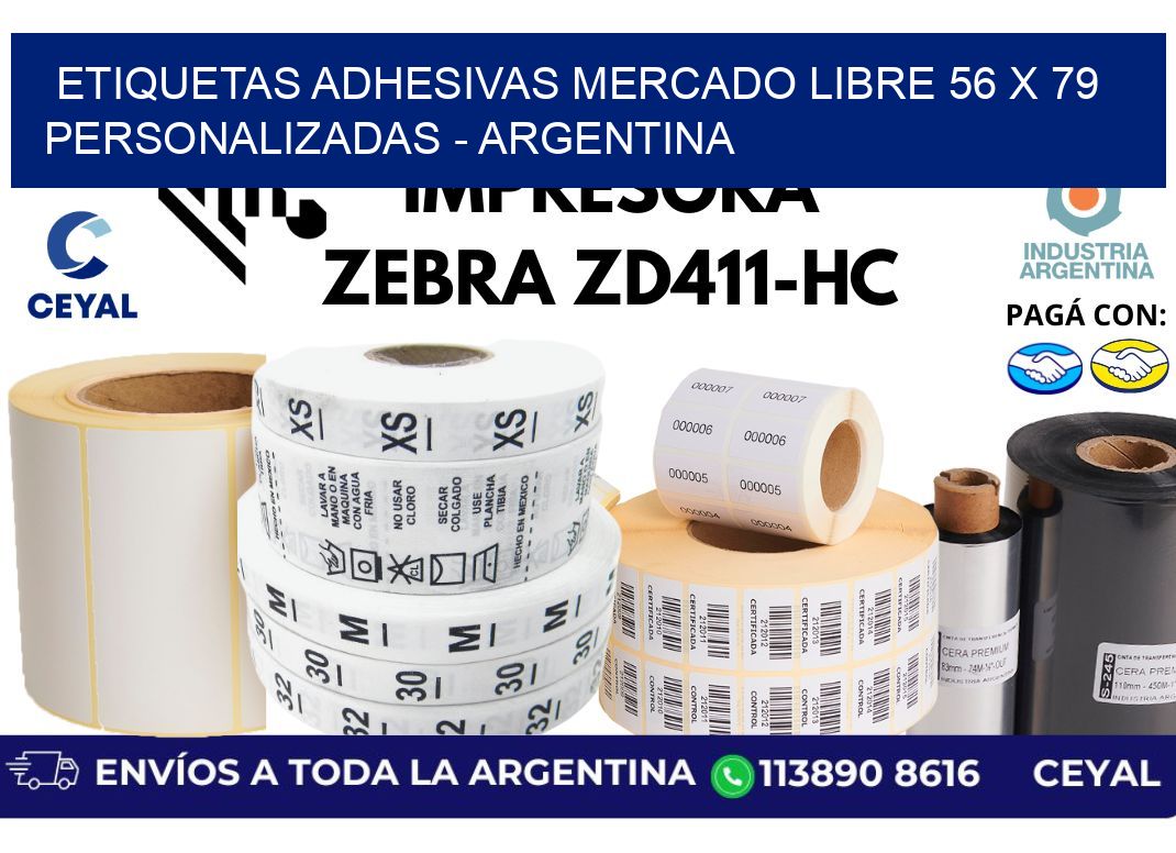 etiquetas adhesivas mercado libre 56 x 79 personalizadas – Argentina