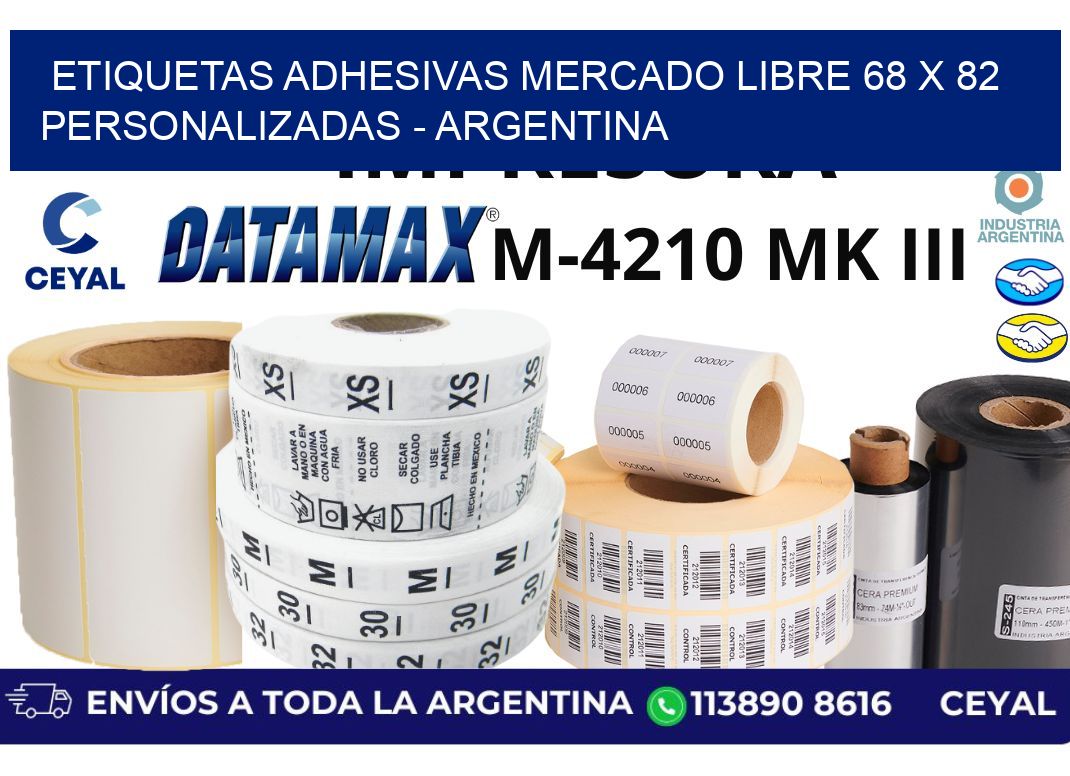 etiquetas adhesivas mercado libre 68 x 82 personalizadas – Argentina