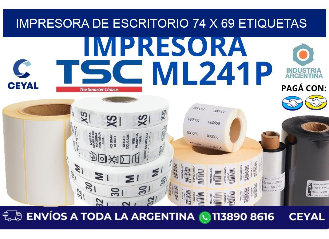 impresora de escritorio 74 x 69 etiquetas
