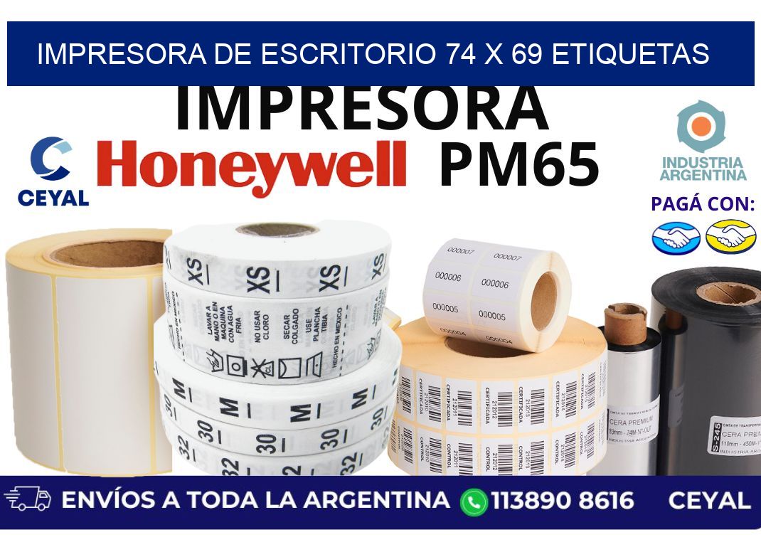 impresora de escritorio 74 x 69 etiquetas