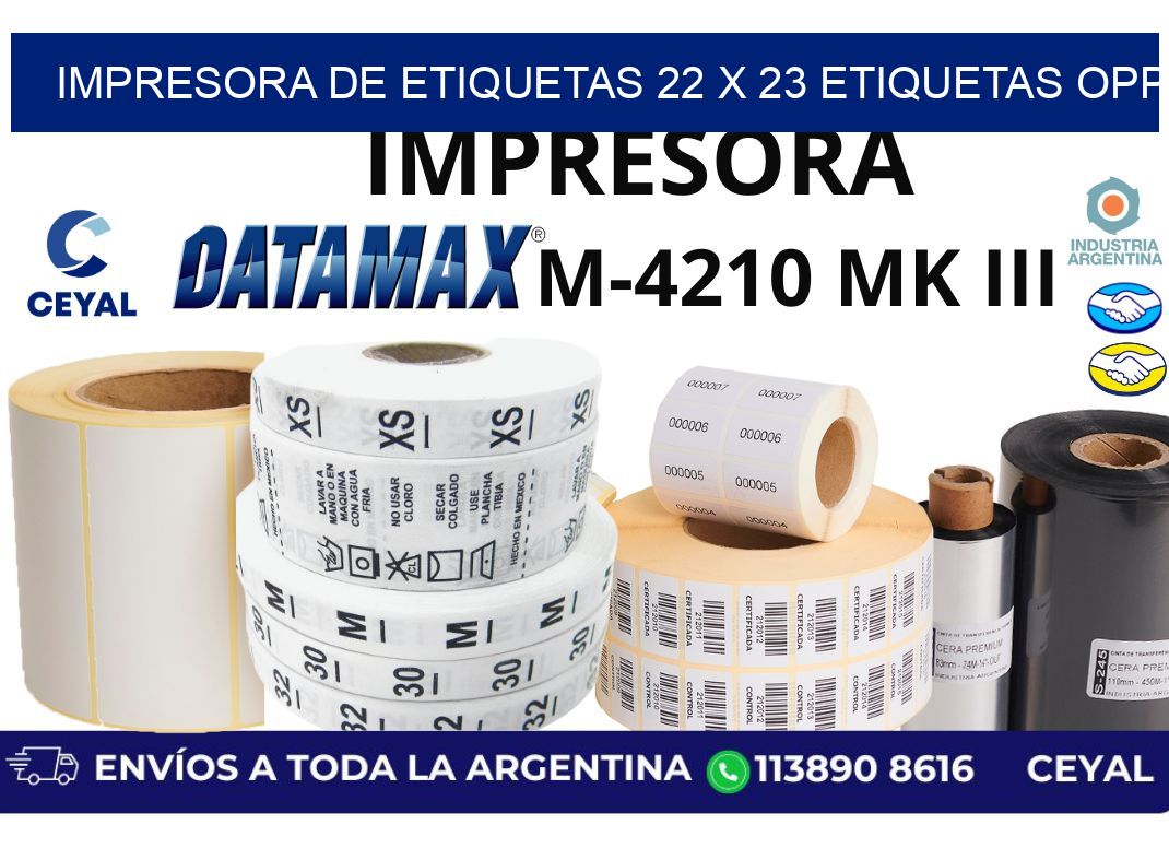 impresora de etiquetas 22 x 23 etiquetas opp