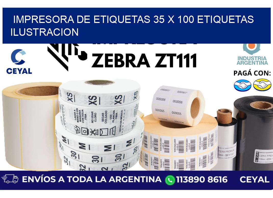impresora de etiquetas 35 x 100 etiquetas ilustracion