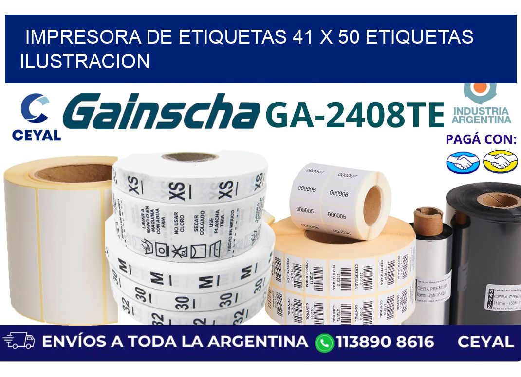 impresora de etiquetas 41 x 50 etiquetas ilustracion