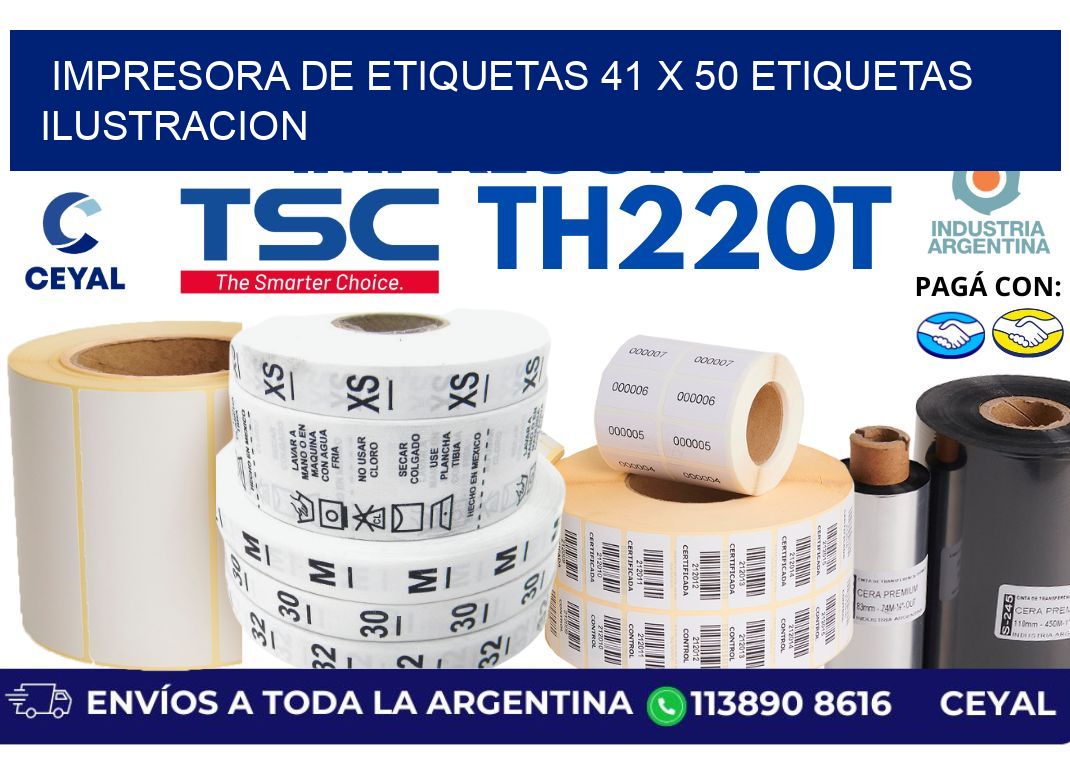 impresora de etiquetas 41 x 50 etiquetas ilustracion