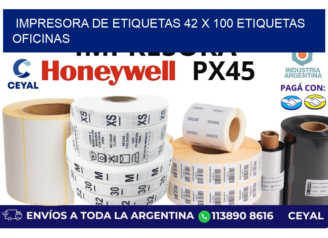 impresora de etiquetas 42 x 100 etiquetas oficinas
