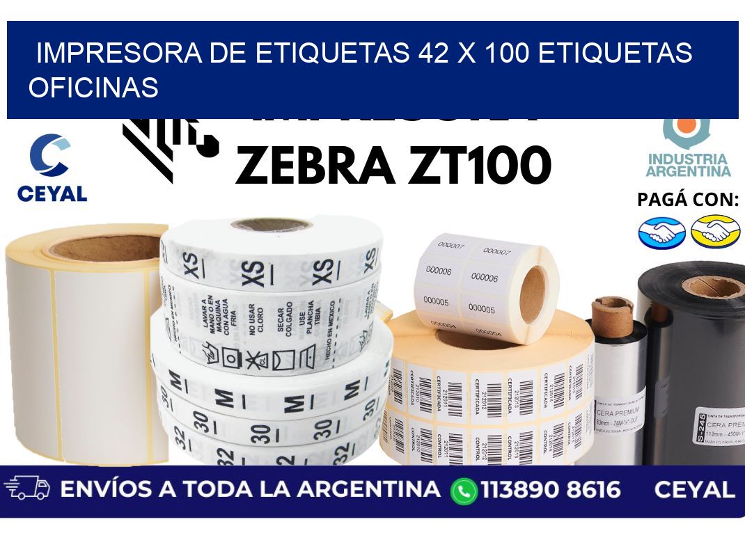 impresora de etiquetas 42 x 100 etiquetas oficinas