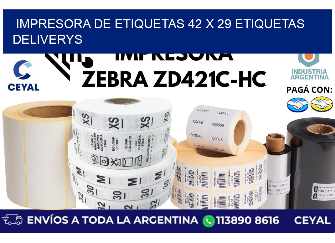 impresora de etiquetas 42 x 29 etiquetas deliverys