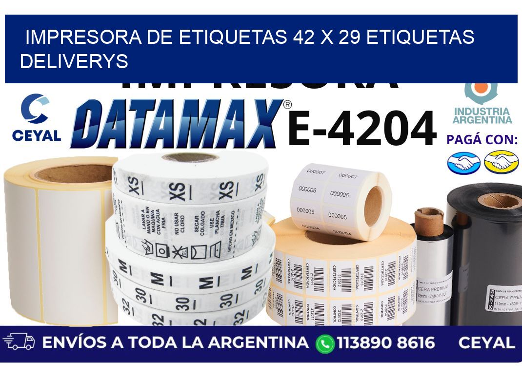 impresora de etiquetas 42 x 29 etiquetas deliverys