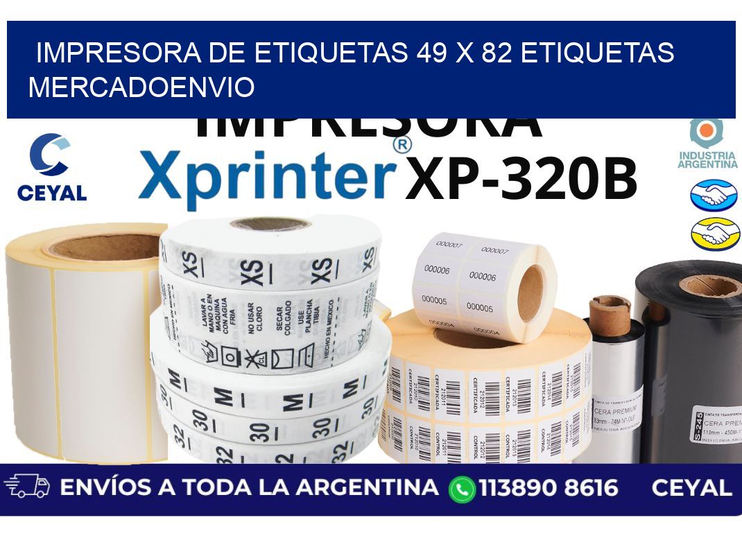 impresora de etiquetas 49 x 82 etiquetas mercadoenvio