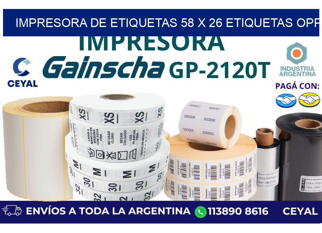impresora de etiquetas 58 x 26 etiquetas opp