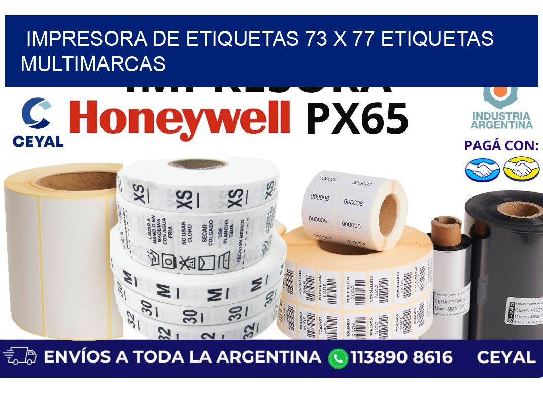 impresora de etiquetas 73 x 77 etiquetas multimarcas