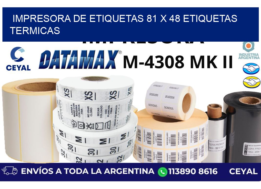 impresora de etiquetas 81 x 48 etiquetas termicas