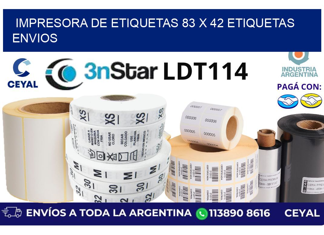 impresora de etiquetas 83 x 42 etiquetas envios