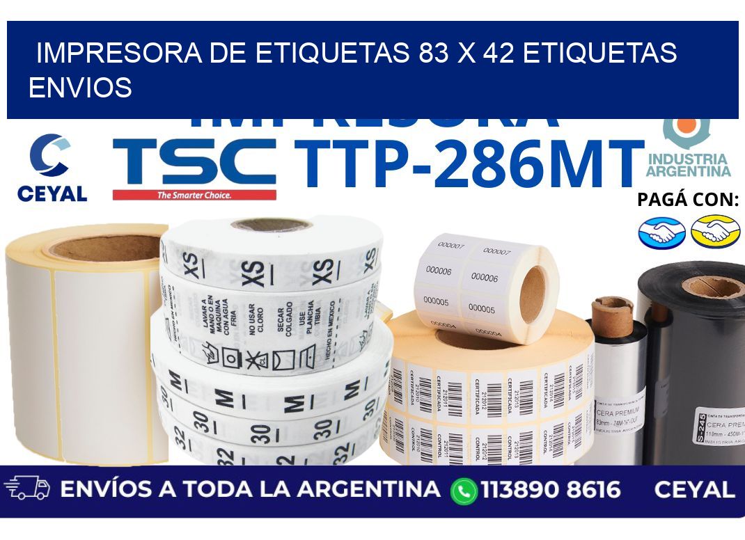 impresora de etiquetas 83 x 42 etiquetas envios