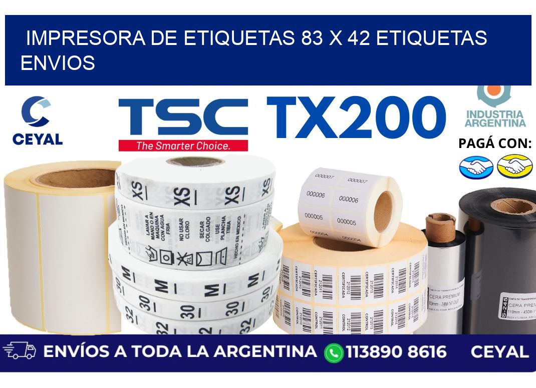 impresora de etiquetas 83 x 42 etiquetas envios