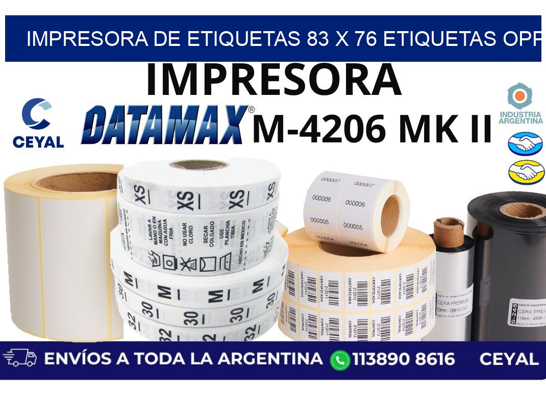 impresora de etiquetas 83 x 76 etiquetas opp