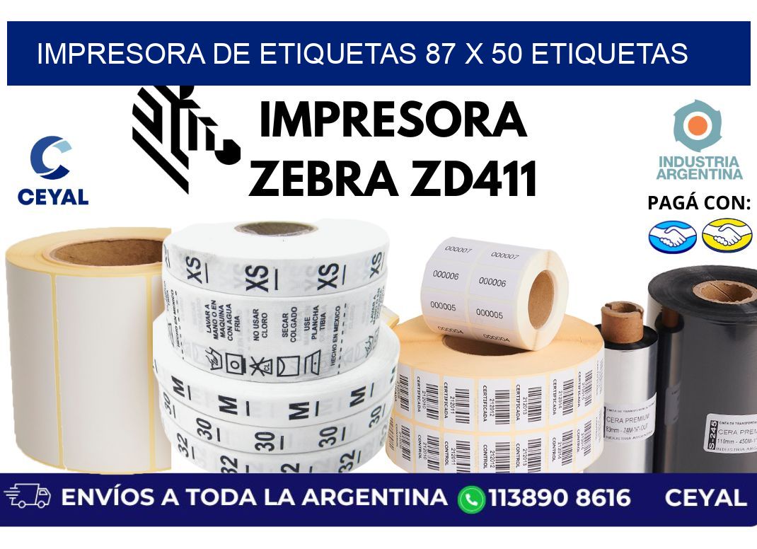 impresora de etiquetas 87 x 50 etiquetas