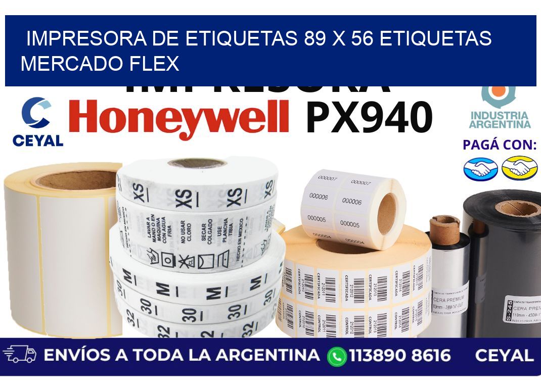 impresora de etiquetas 89 x 56 etiquetas mercado flex