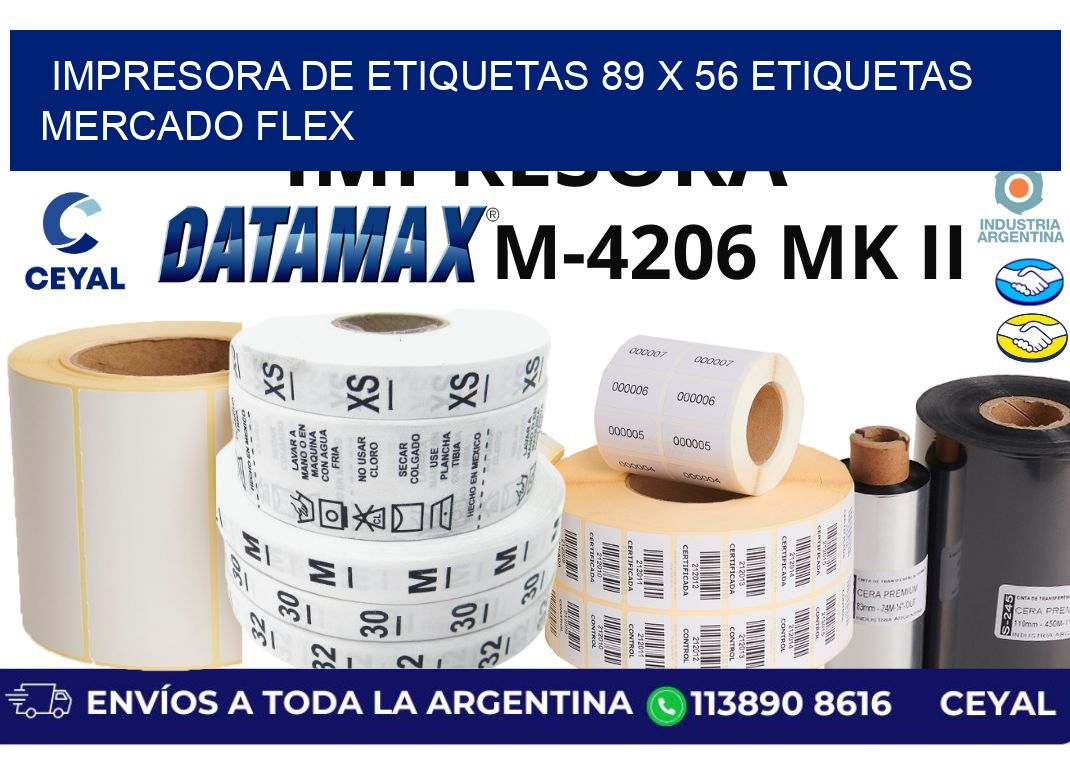 impresora de etiquetas 89 x 56 etiquetas mercado flex