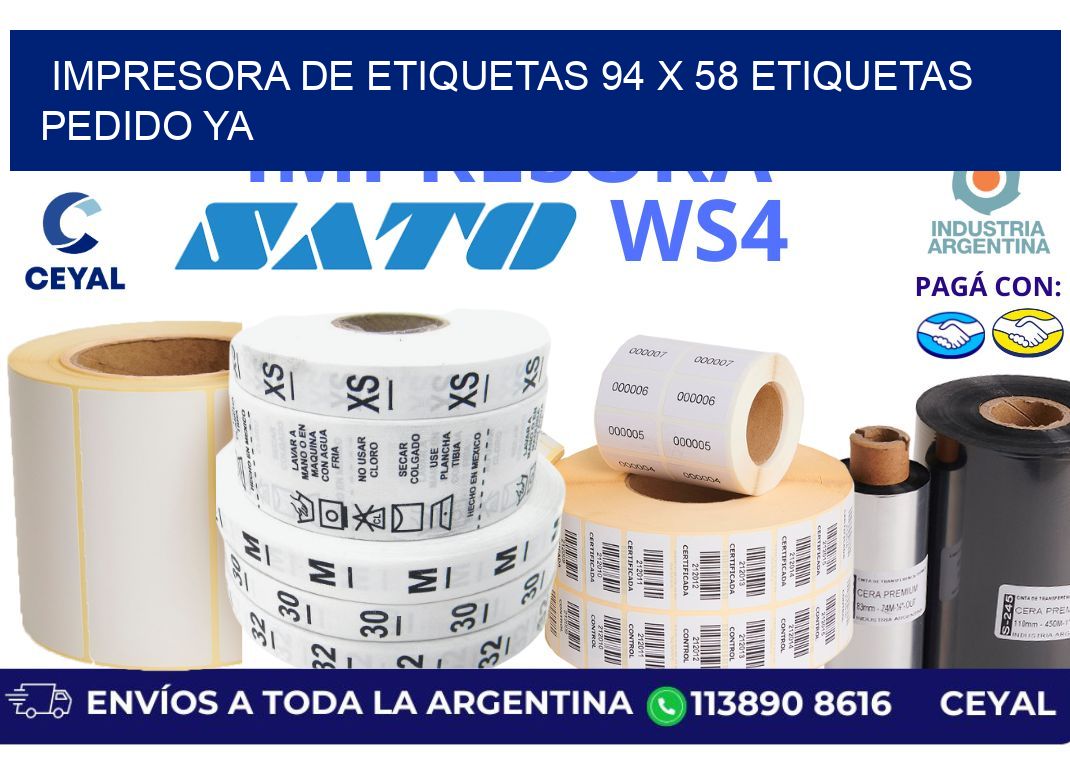 impresora de etiquetas 94 x 58 etiquetas pedido ya