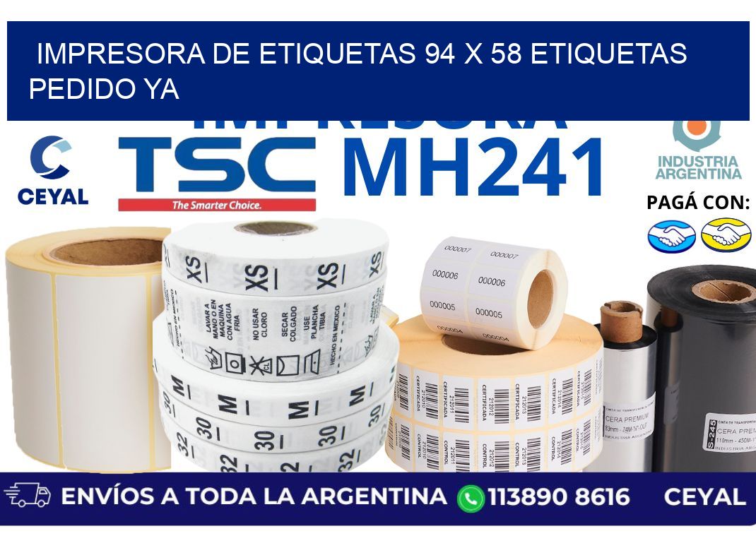 impresora de etiquetas 94 x 58 etiquetas pedido ya