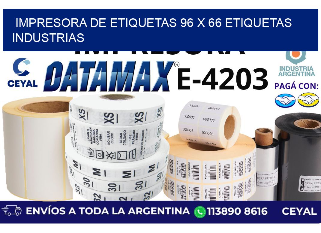 impresora de etiquetas 96 x 66 etiquetas industrias