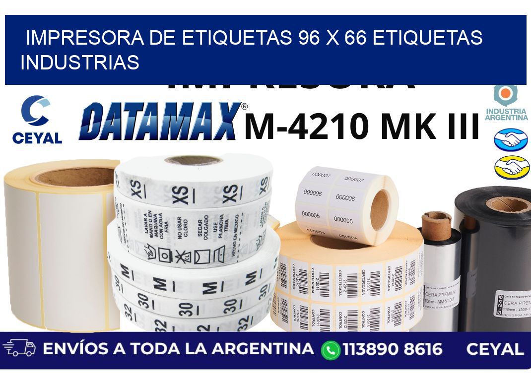 impresora de etiquetas 96 x 66 etiquetas industrias