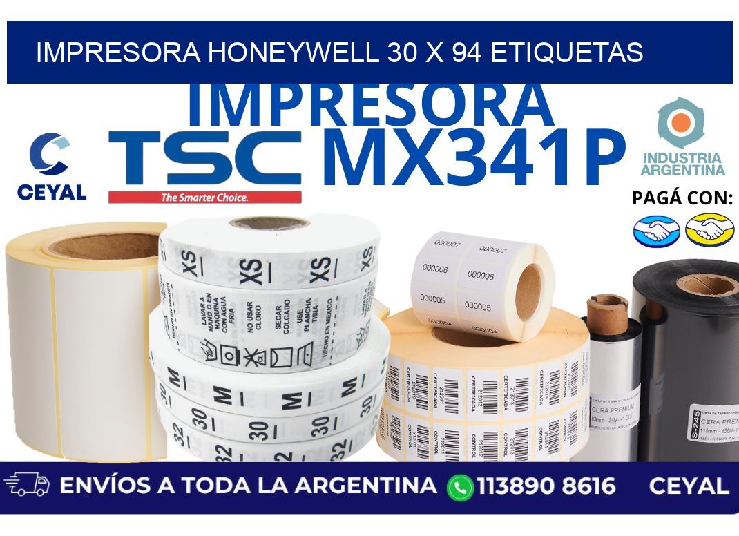 impresora honeywell 30 x 94 etiquetas