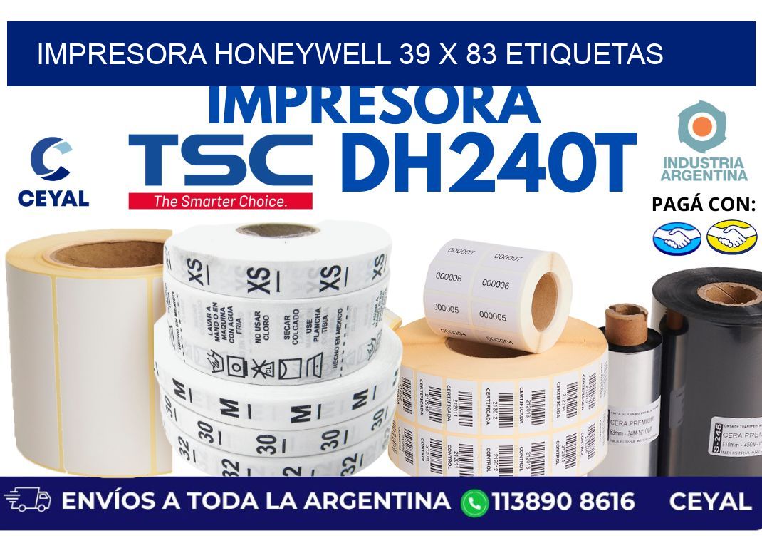 impresora honeywell 39 x 83 etiquetas