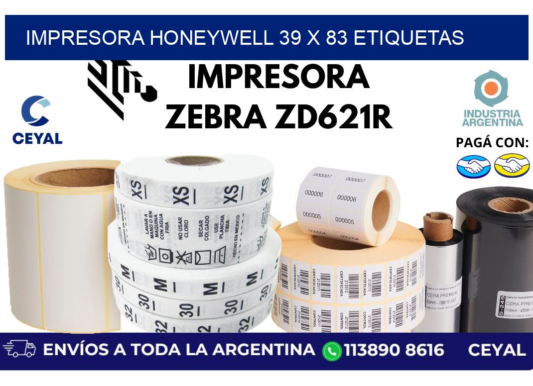 impresora honeywell 39 x 83 etiquetas