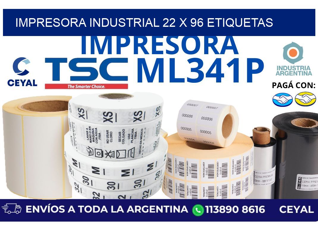 impresora industrial 22 x 96 etiquetas