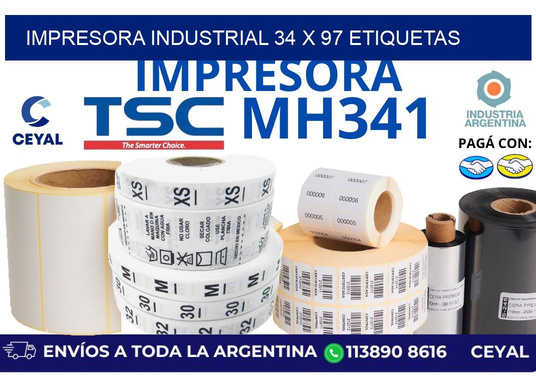 impresora industrial 34 x 97 etiquetas