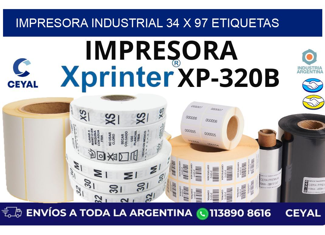 impresora industrial 34 x 97 etiquetas