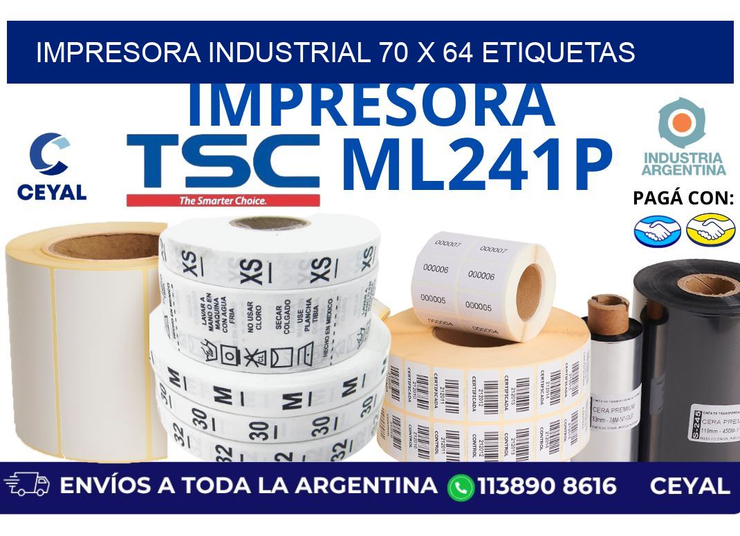 impresora industrial 70 x 64 etiquetas