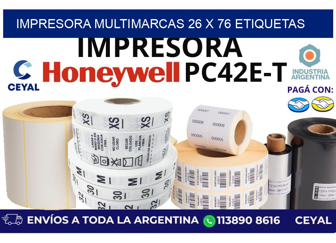 impresora multimarcas 26 x 76 etiquetas