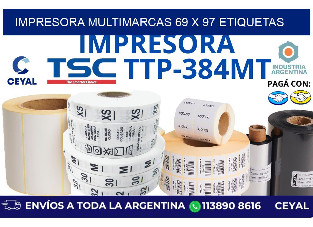impresora multimarcas 69 x 97 etiquetas