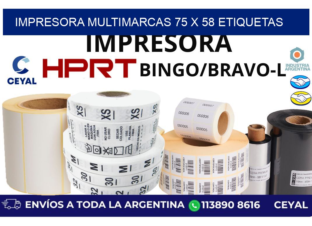 impresora multimarcas 75 x 58 etiquetas