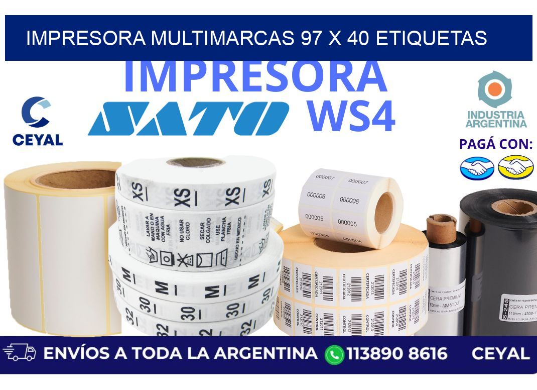 impresora multimarcas 97 x 40 etiquetas