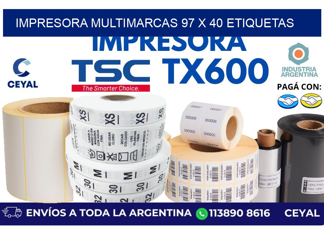 impresora multimarcas 97 x 40 etiquetas