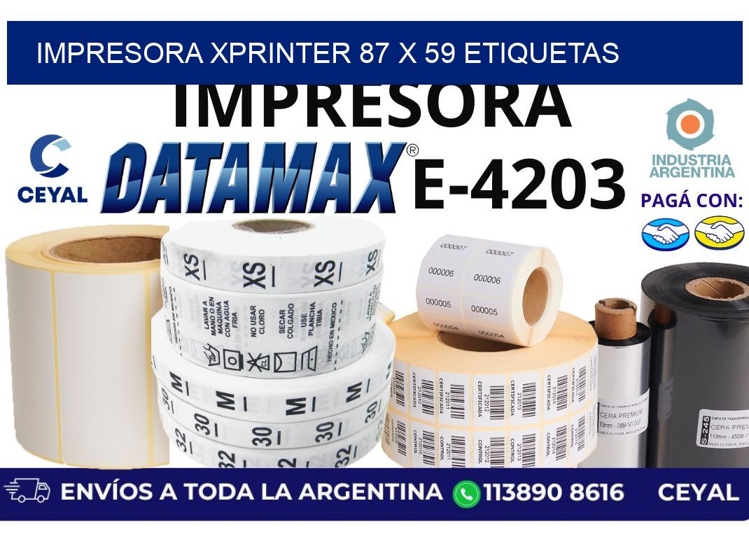 impresora xprinter 87 x 59 etiquetas