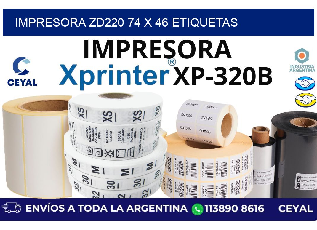 impresora zd220 74 x 46 etiquetas