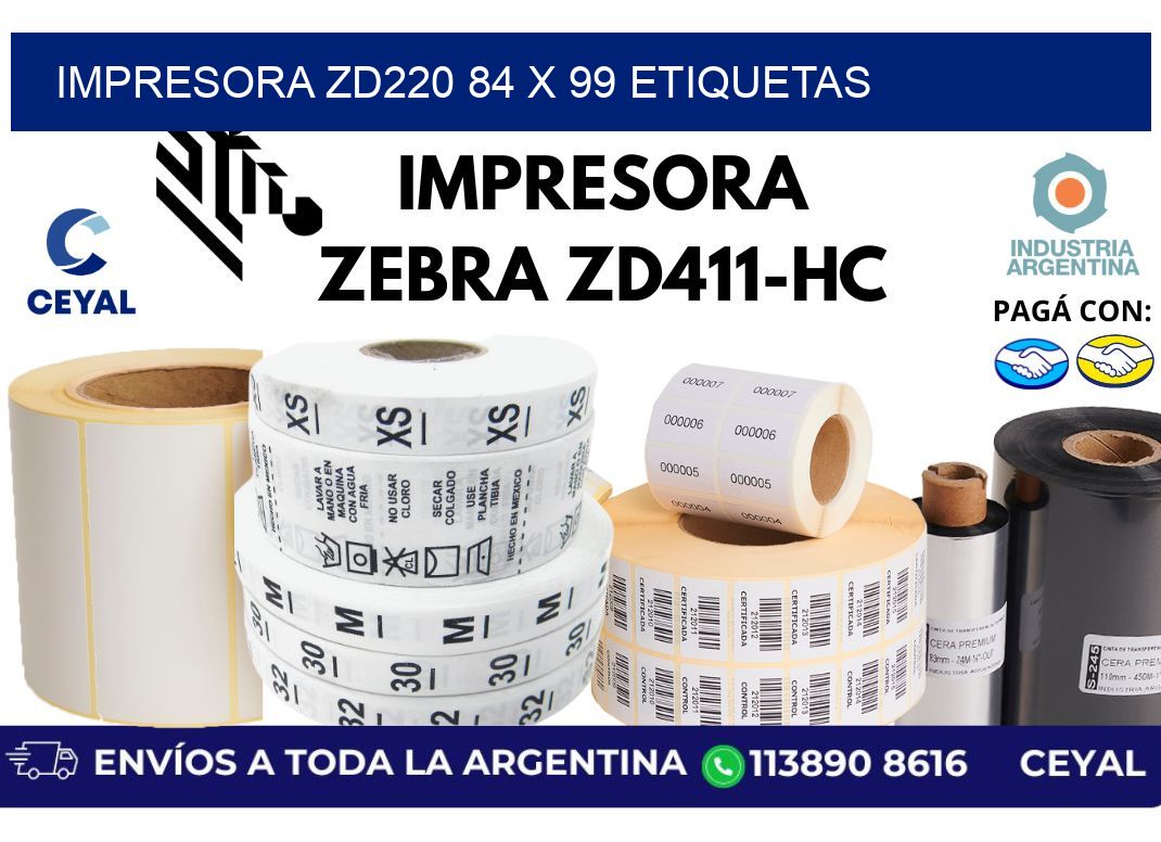 impresora zd220 84 x 99 etiquetas