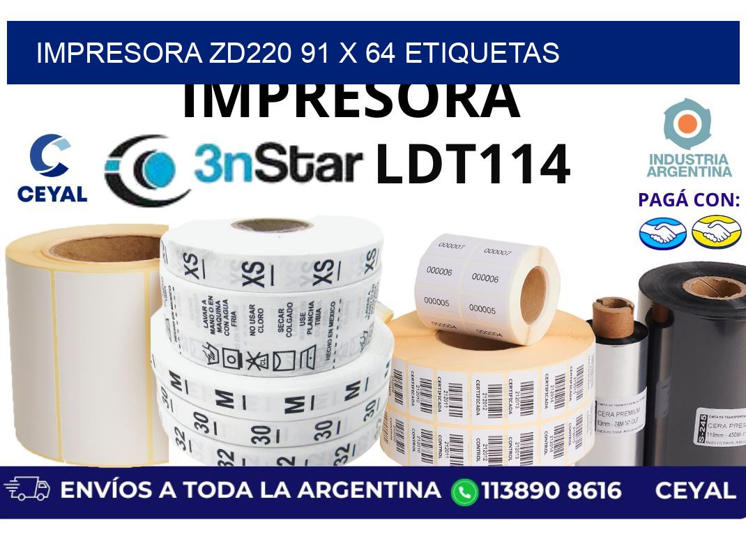 impresora zd220 91 x 64 etiquetas