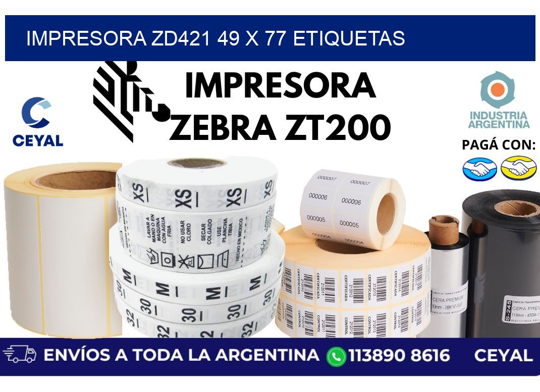 impresora zd421 49 x 77 etiquetas